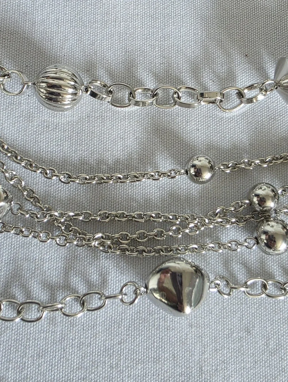 Statement Silver Multi Strand Chain Belt